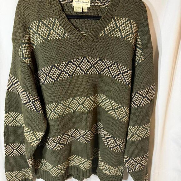 Eddie Bauer Other - Eddie-bauer Men's Green and Khaki Jumper